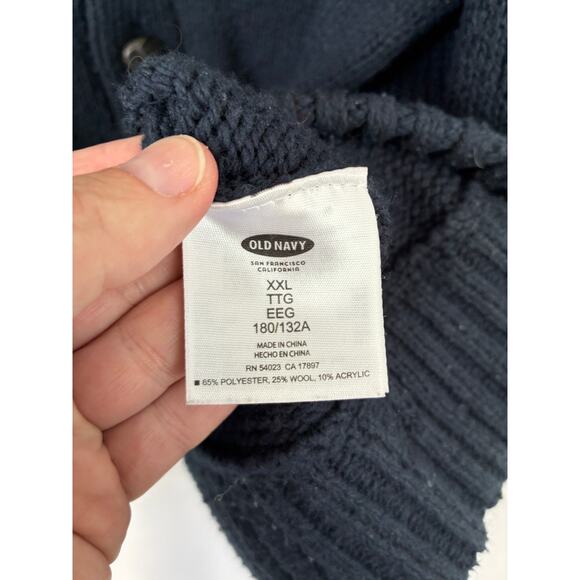 Fair Isle Nordic Cardigan Sweater Mens XXL Blue White Wool Blend Grandpa Cozy - Picture 4 of 6